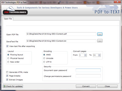 PDF Technologies PDF to Text