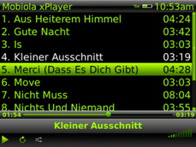 Mobiola xPlayer Lite For Blackberry