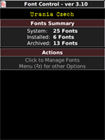 Font control for BlackBerry