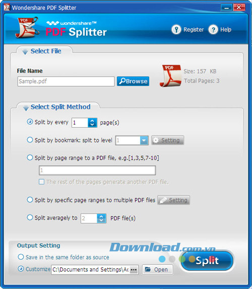 Wondershare PDF Splitter