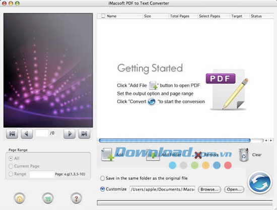 Chuyển đổi PDF sang Text iMacsoft PDF to Text Converter for Mac