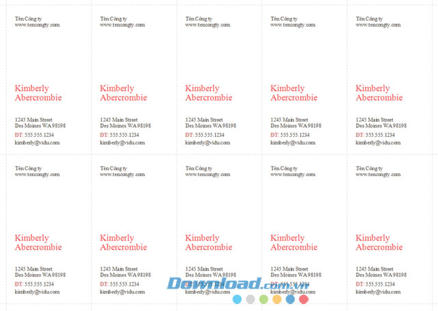 Danh thiếp chân dung màu đỏ