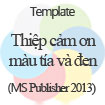 Thiệp cảm ơn màu tía và đen