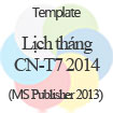 Lịch ảnh tháng Chủ Nhật-Thứ Bảy năm 2014