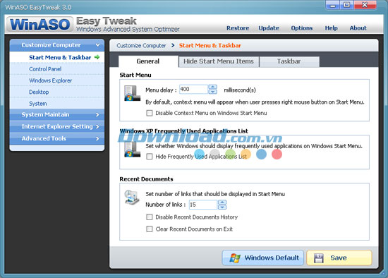 WinASO EasyTweak