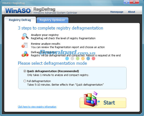WinASO RegDefrag