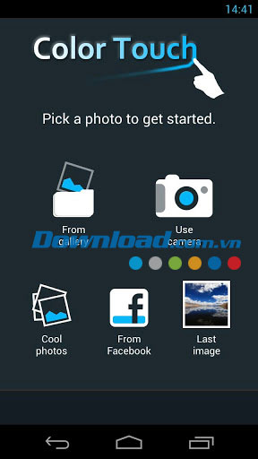 Giao diện chính của Color Touch Effects