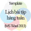 Lịch bài tập hàng tuần (đen trắng)