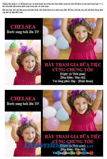 Thiệp mời sinh nhật