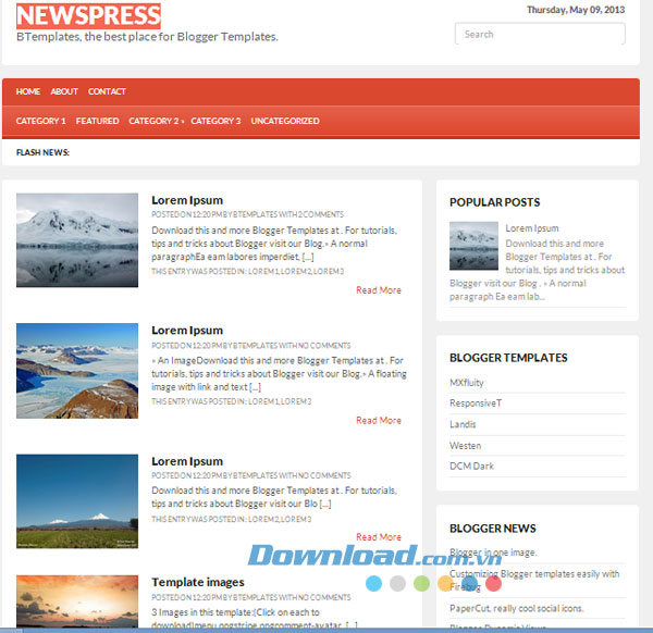 Giao diện mẫu Newspress
