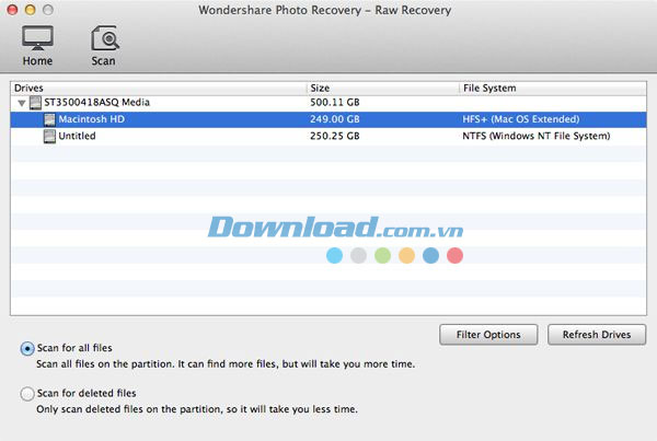 Khôi phục ảnh cho Mac Wondershare Photo Recovery for Mac