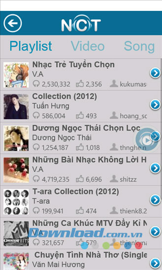 NhacCuaTui for Windows Phone