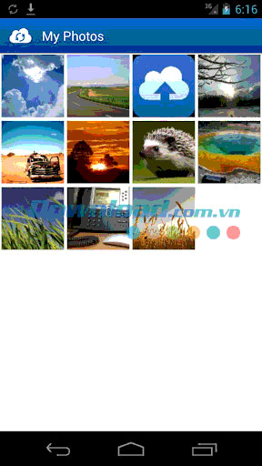 Truy cập dữ liệu trong đám mây JustCloud for Android