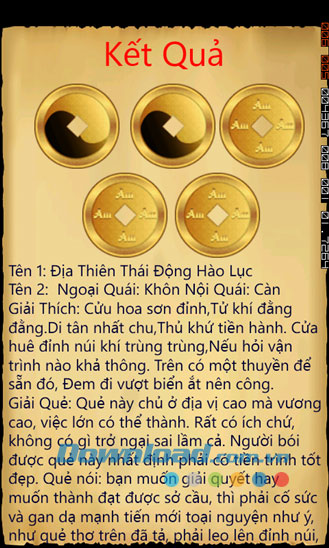 Kết quả Bói Khổng Minh for Windows Phone