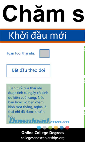 Chăm sóc bà bầu for Windows Phone
