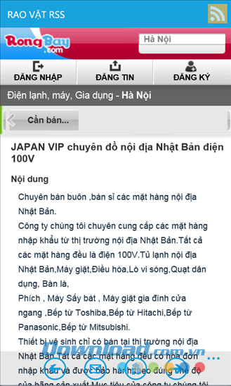 Rao vặt RSS for Windows Phone