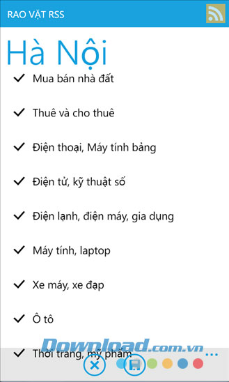 Rao vặt RSS for Windows Phone