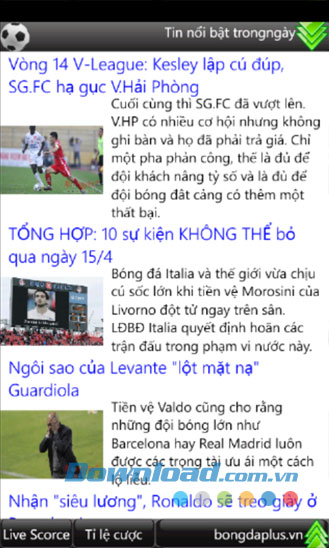 Tin bóng đá for Windows Phone