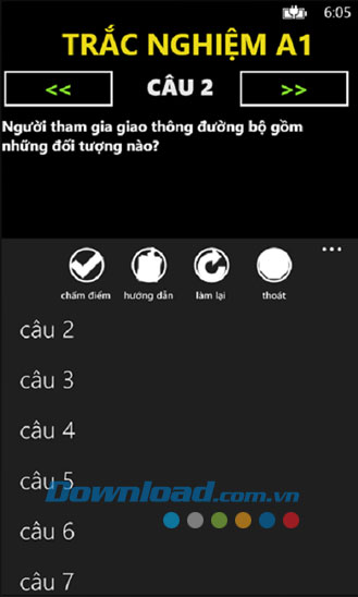 Trắc nghiệm A1 for Windows Phone