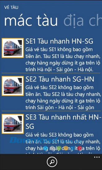 Vé tàu for Windows Phone