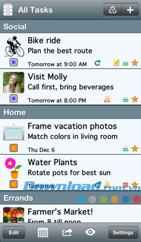 Quản lý nhiệm vụ cá nhân Errands To-Do List for iOS