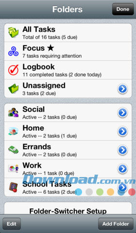 Quản lý nhiệm vụ theo thư mục
