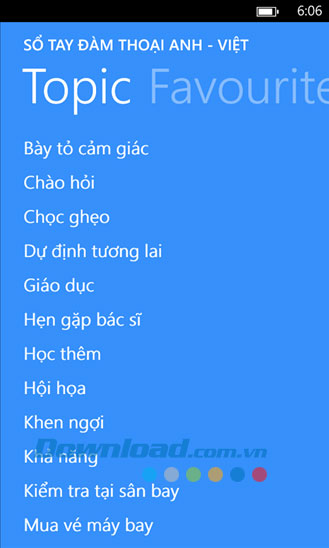 Sổ tay đàm thoại A-V for Windows Phone