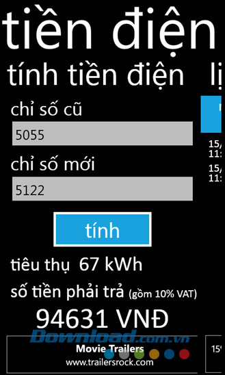 Tiền điện for Windows Phone