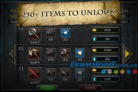 Hơn 250 vật phẩm để mở khóa