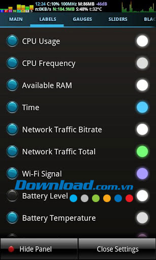 Giám sát thông tin hệ thống Cool Tool - system stats for Android