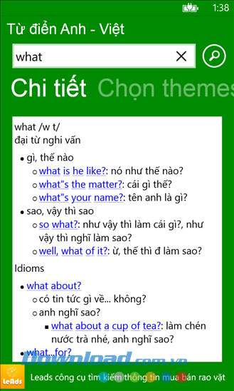 Anh-Việt Dict for Windows Phone