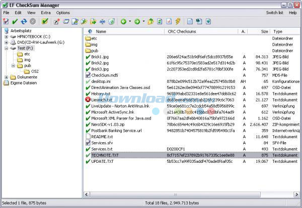 EF CheckSum Manager