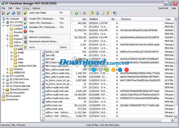 EF CheckSum Manager