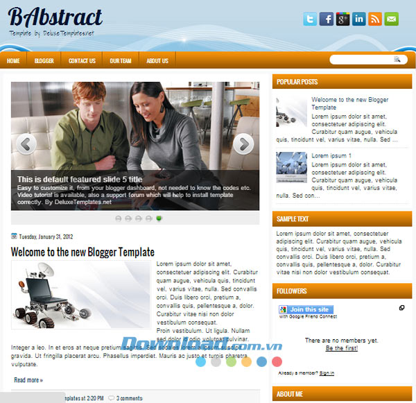 Giao diện mẫu BAbstract