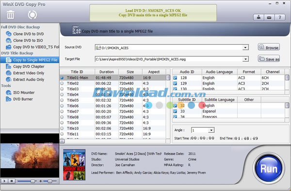 Sao chép đĩa DVD nhanh chóng WinX DVD Copy Pro