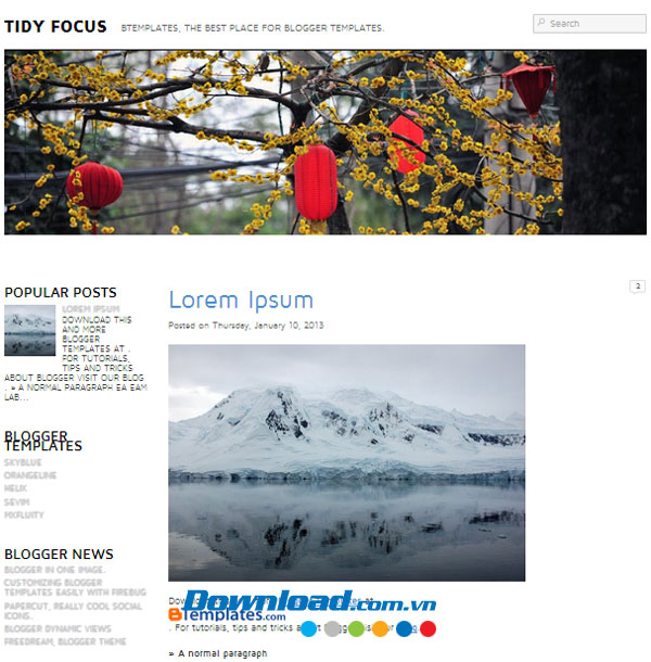 Giao diện mẫu Tidy Focus