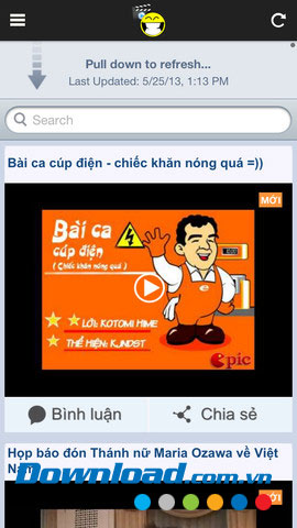 Chức năng tìm kiếm thông minh Clip hài for iOS