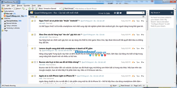 FeedDemon phiên bản mới nhất