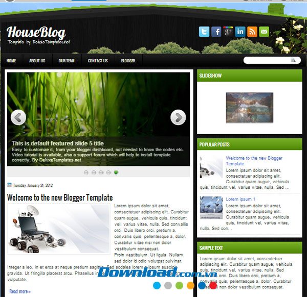 Giao diện mẫu HouseBlog