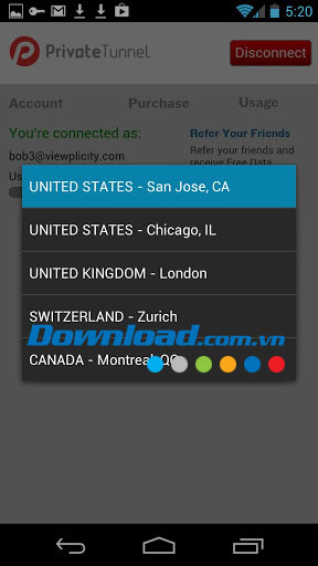 truy cập các website bị chặn Private Tunnel VPN for Android