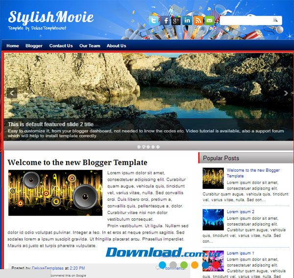 Giao diện mẫu StylishMovie