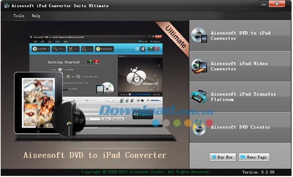 Chuyển đổi video hoặc DVD sang iPad Aiseesoft iPad Converter Suite