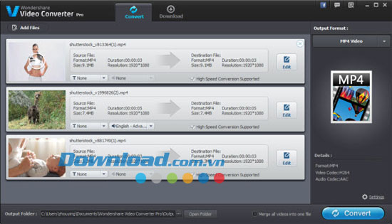 Chuyển đổi video Wondershare Video Converter Pro