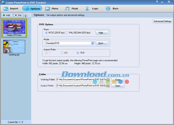Leawo PowerPoint to DVD Standard