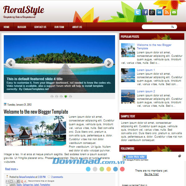 Giao diện mẫu FloralStyle