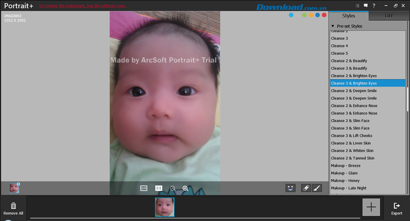 Potrait+ có khá nhiều hiệu ứng đa dạng