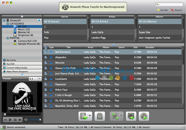 Chuyển đổi dữ liệu từ iPhone sang Mac Aiseesoft iPhone Transfer for Mac
