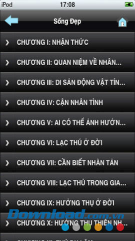 Đọc chuyện theo chương mục Sống đẹp for iOS