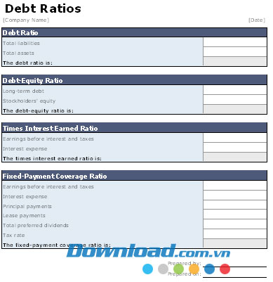 Bảng phân tích tỷ lệ nợ