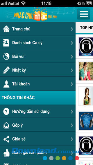 Chọn chuyên mục Nhạc chờ for iOS